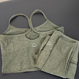 Beyond Yoga Olive Sports Bra & Legging Set